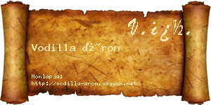 Vodilla Áron névjegykártya